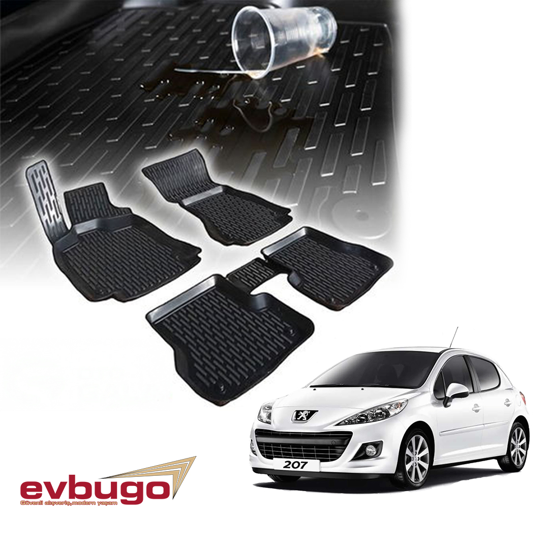 3D PASPAS SİYAH PEUGEOT 207 2006--2013